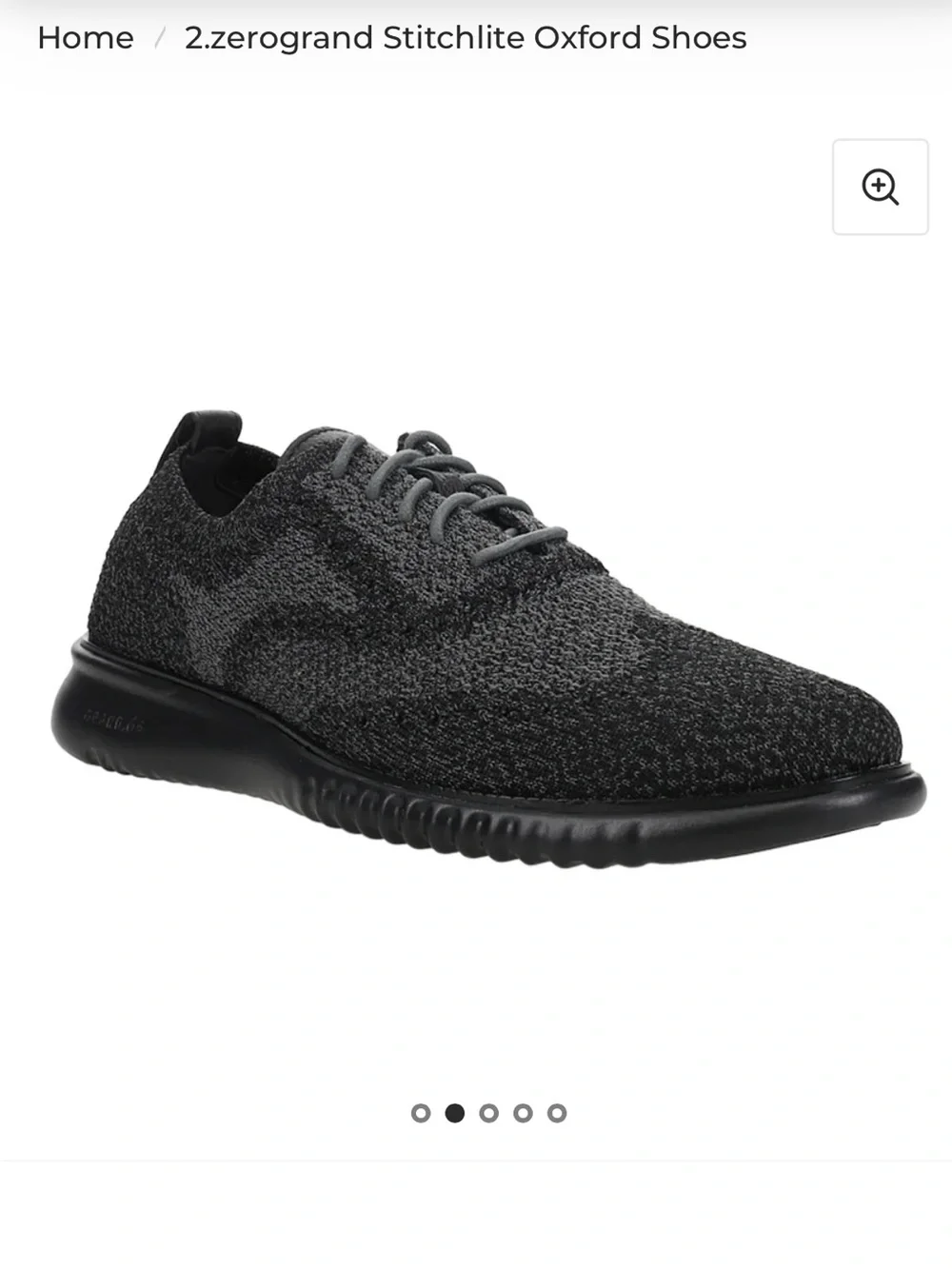 NWOB COLE HAAN x ZEROGRAND Gray Black Stitchlite Wingtip Knit Oxford Sneakers
